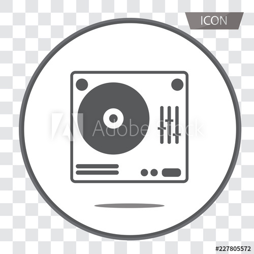 500x500 Dj Turntable Icon Vector, Dj Symbols Isolated On Transparent