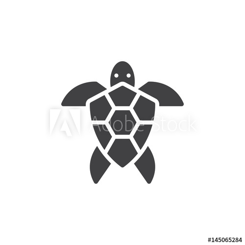 500x500 Sea Turtle Icon Vector, Filled Flat Sign, Solid Pictogram Isolated
