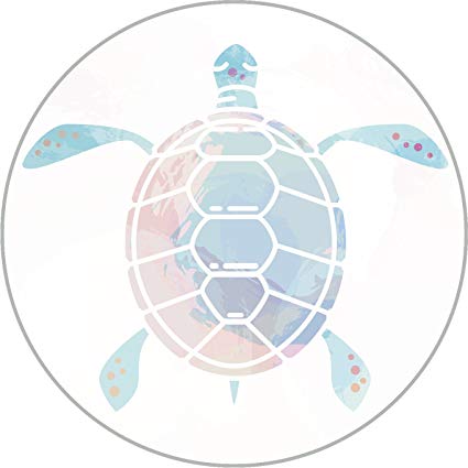 425x425 Pretty Pastel Pink Blue Ocean Sea Turtle Icon Vinyl