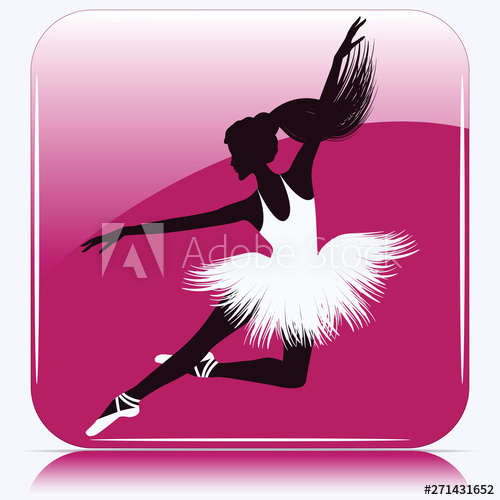 500x500 Silhouette Of Ballerina Jumping, White Tutu