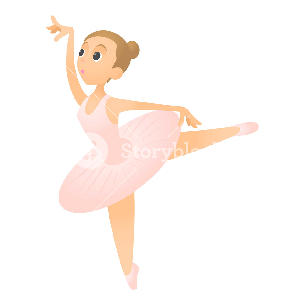 1000x1000 Ballerina With Raised Leg Icon Flat Illustration Of Ballerina