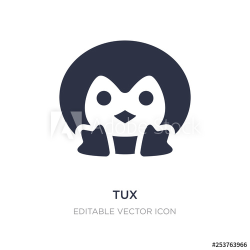 500x500 Tux Icon On White Background Simple Element Illustration