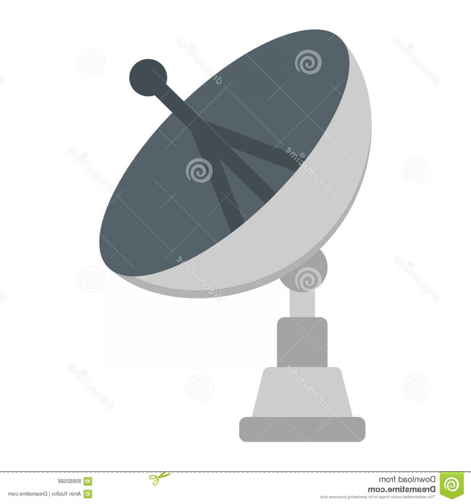 1560x1668 Stock Illustration Satellite Dish Flat Icon Antenna Radar Vector
