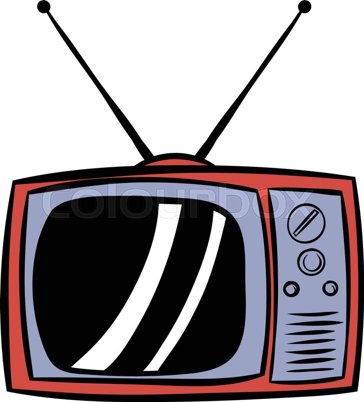 724x800 Tv Antenna Icon In Cartoon Style Stock Vector Colourbox