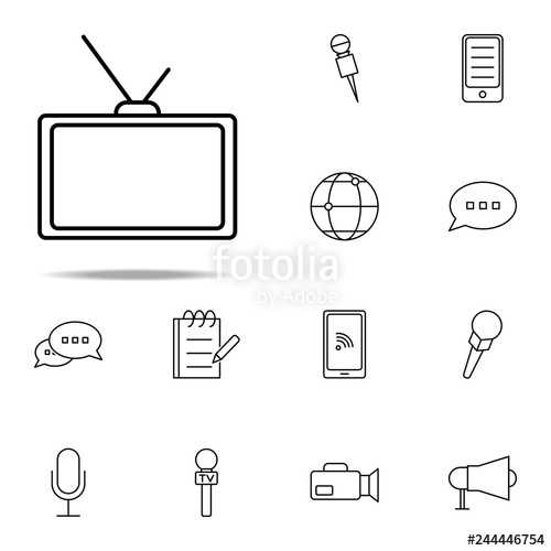 500x500 Tv With Antenna Icon Media, Press Icons Universal Set For Web