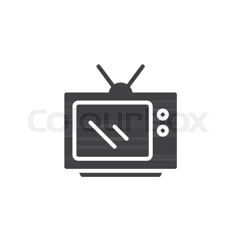 800x800 Television With Antenna Vector Icon Stock Vector Colourbox
