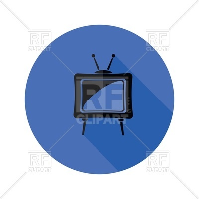 400x400 Old Tv Flat Icon Vector Image Of Icons And Emblems