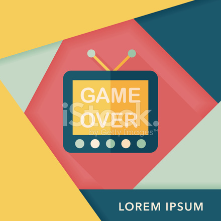 440x440 Tv Game Flat Icon With Long Stock Vector