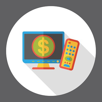 416x416 Tv Screen Flat Icon Stock Vectors