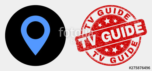 500x234 Rounded Map Marker Icon And Tv Guide Seal St Red Round Grunge
