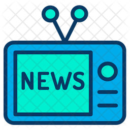 256x256 Tv News Icon Of Colored Outline Style