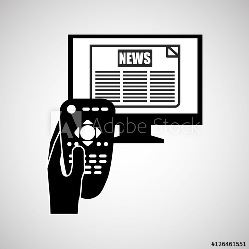 500x500 Hand Control Tv News Icon Design Vector Illustration