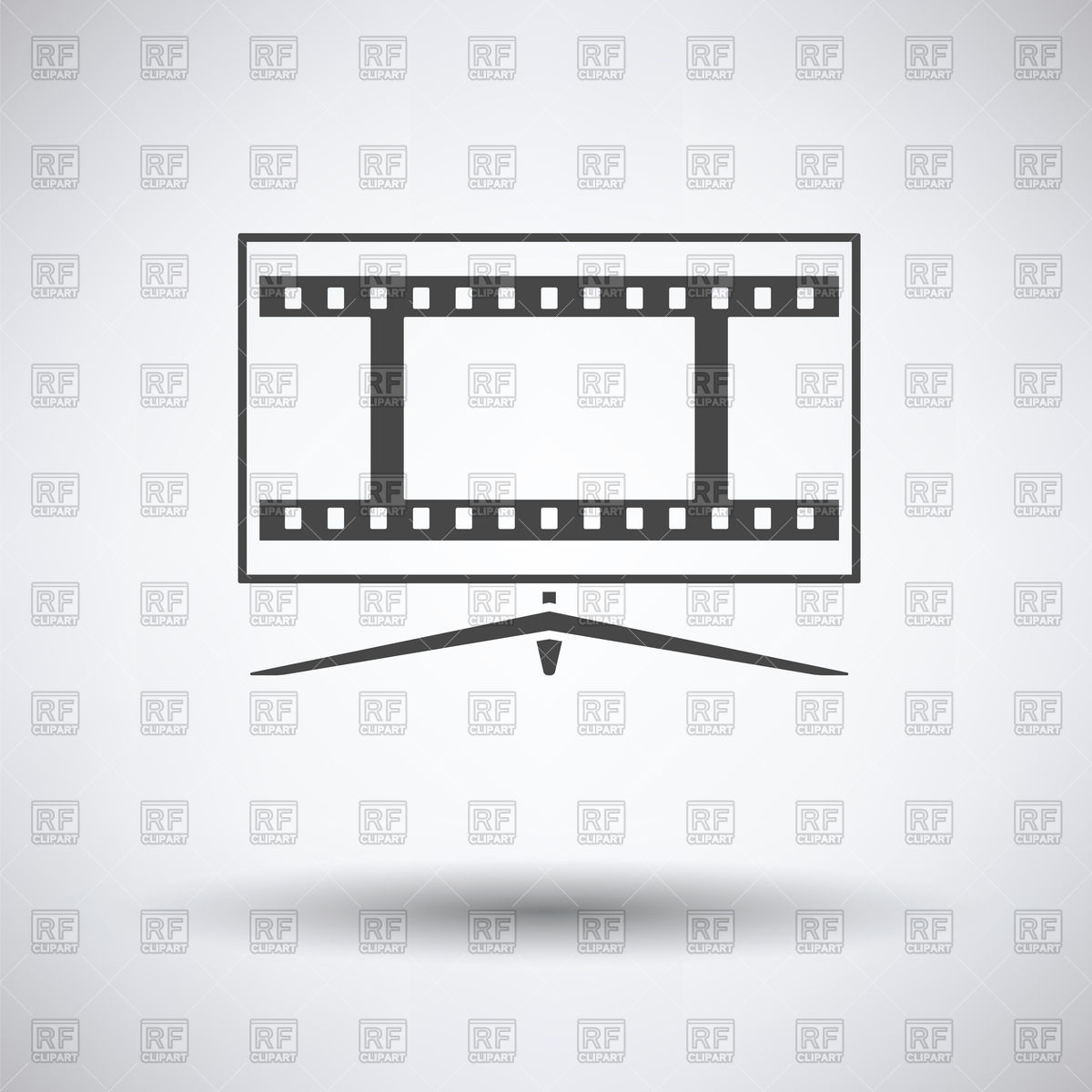 1200x1200 Icon Of Cinema Tv Screen On Gray Background Vector Image Of Icons