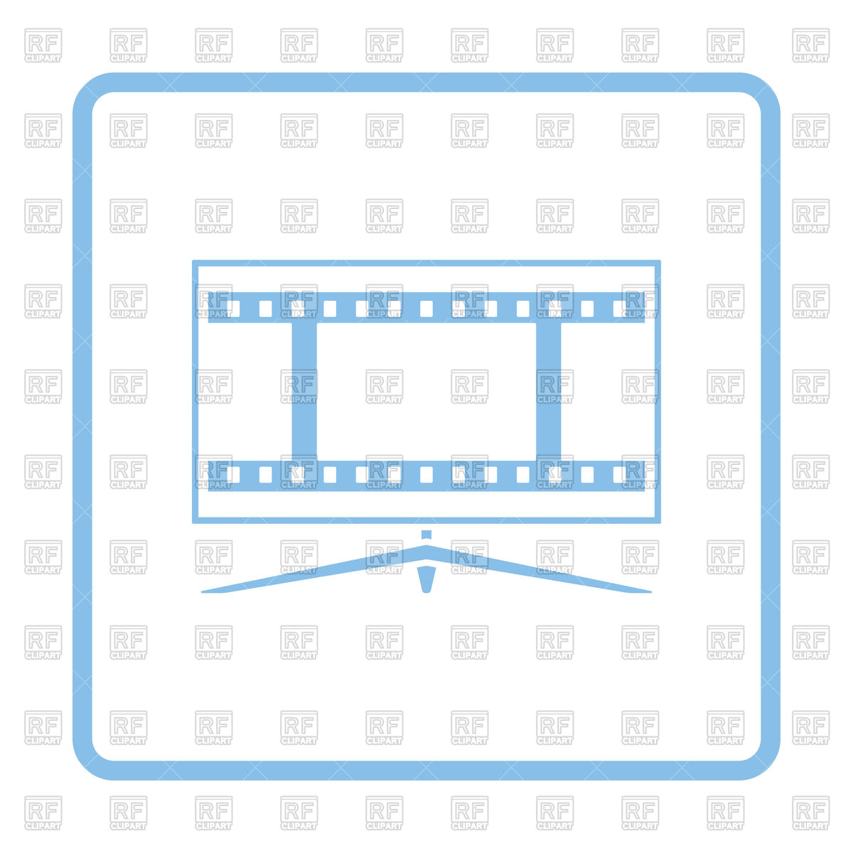 1200x1200 Blue Frame Design Of Cinema Tv Screen Icon Vector Image