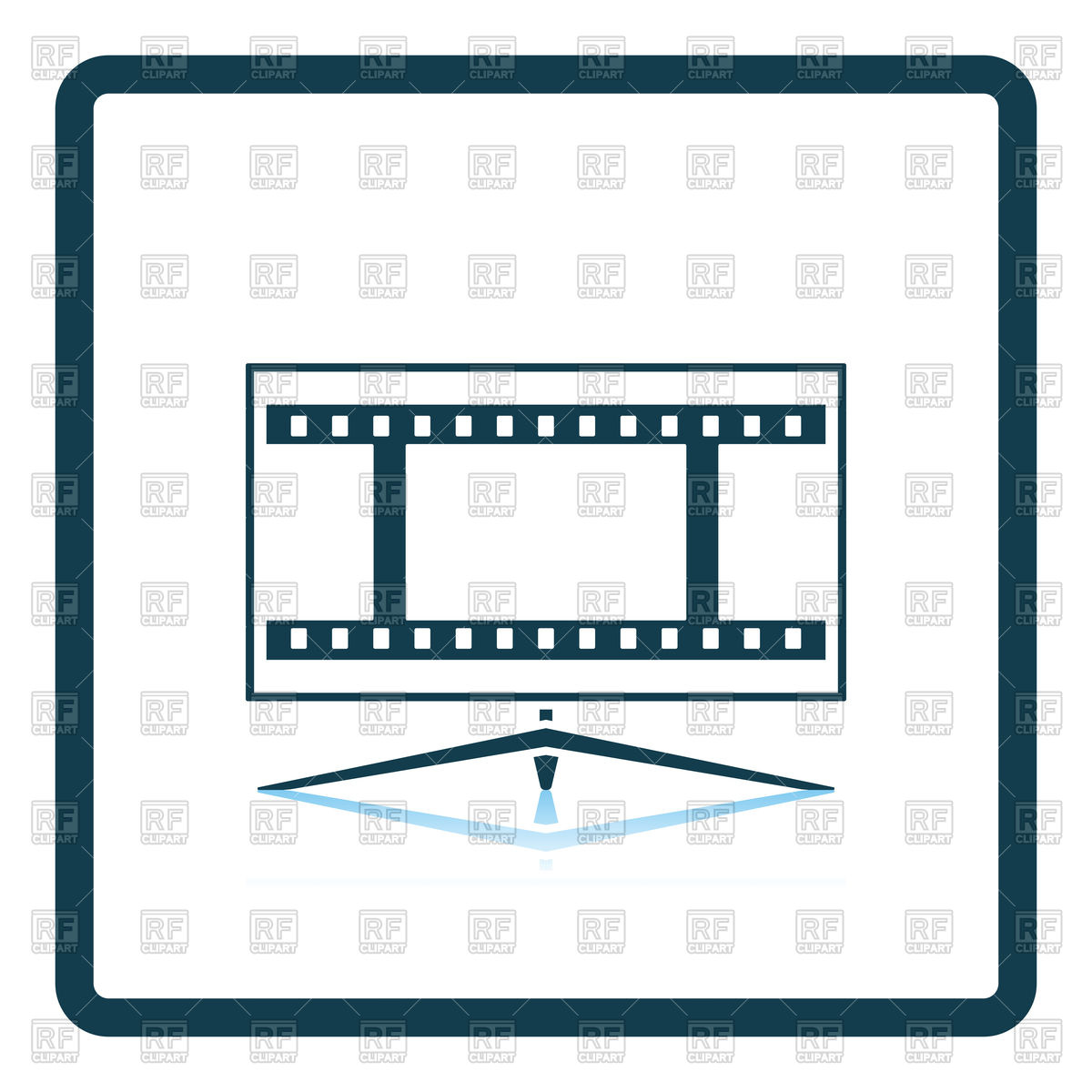 1200x1200 Shadow Reflection Design Of Cinema Tv Screen Icon Vector Image