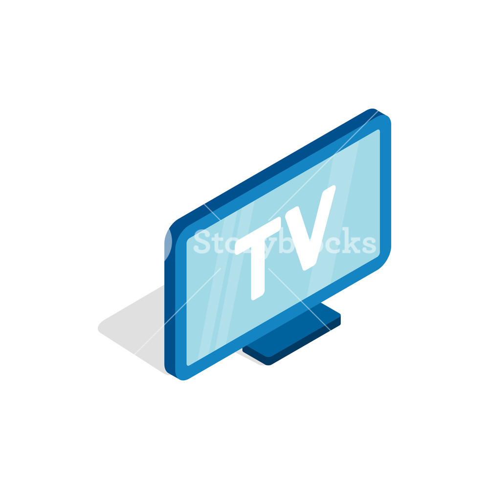 1000x1000 Tv Screen Icon In Isometric Style On A White Background Royalty
