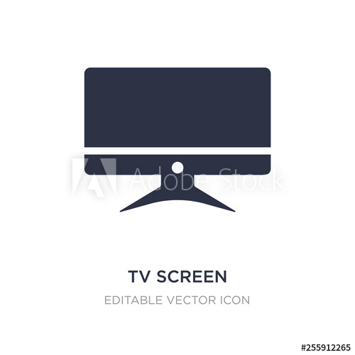 500x500 Tv Screen Icon On White Background Simple Element Illustration