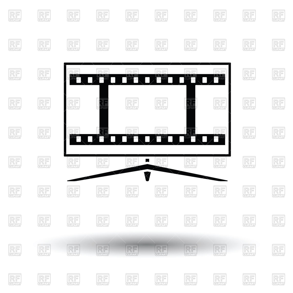 1200x1200 Cinema Tv Screen Icon With Shadow Design Vector Image Of Icons