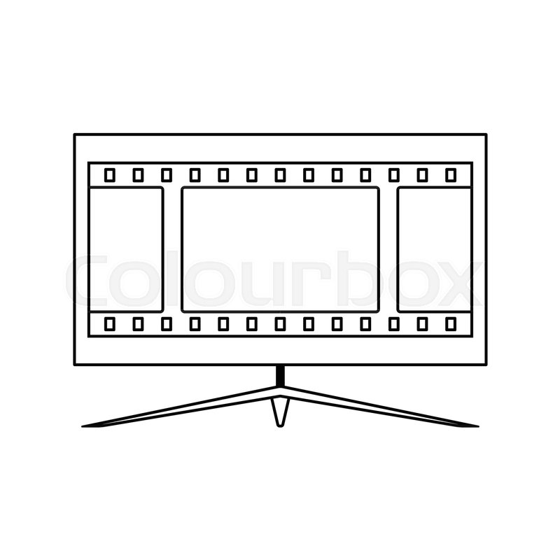 800x800 Cinema Tv Screen Icon Thin Line Stock Vector Colourbox