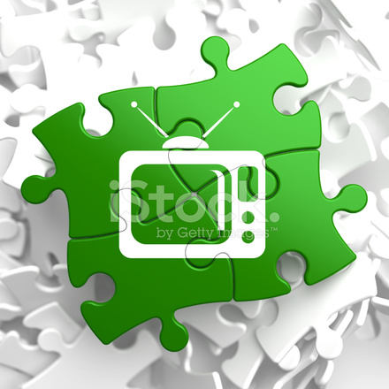 440x440 Tv Set Icon On Green Stock Photos
