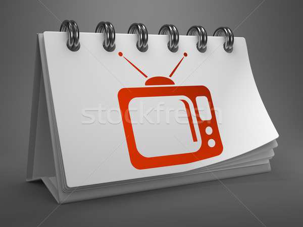 600x450 Desktop Calendar With Tv Set Icon Stock Photo Tashatuvango