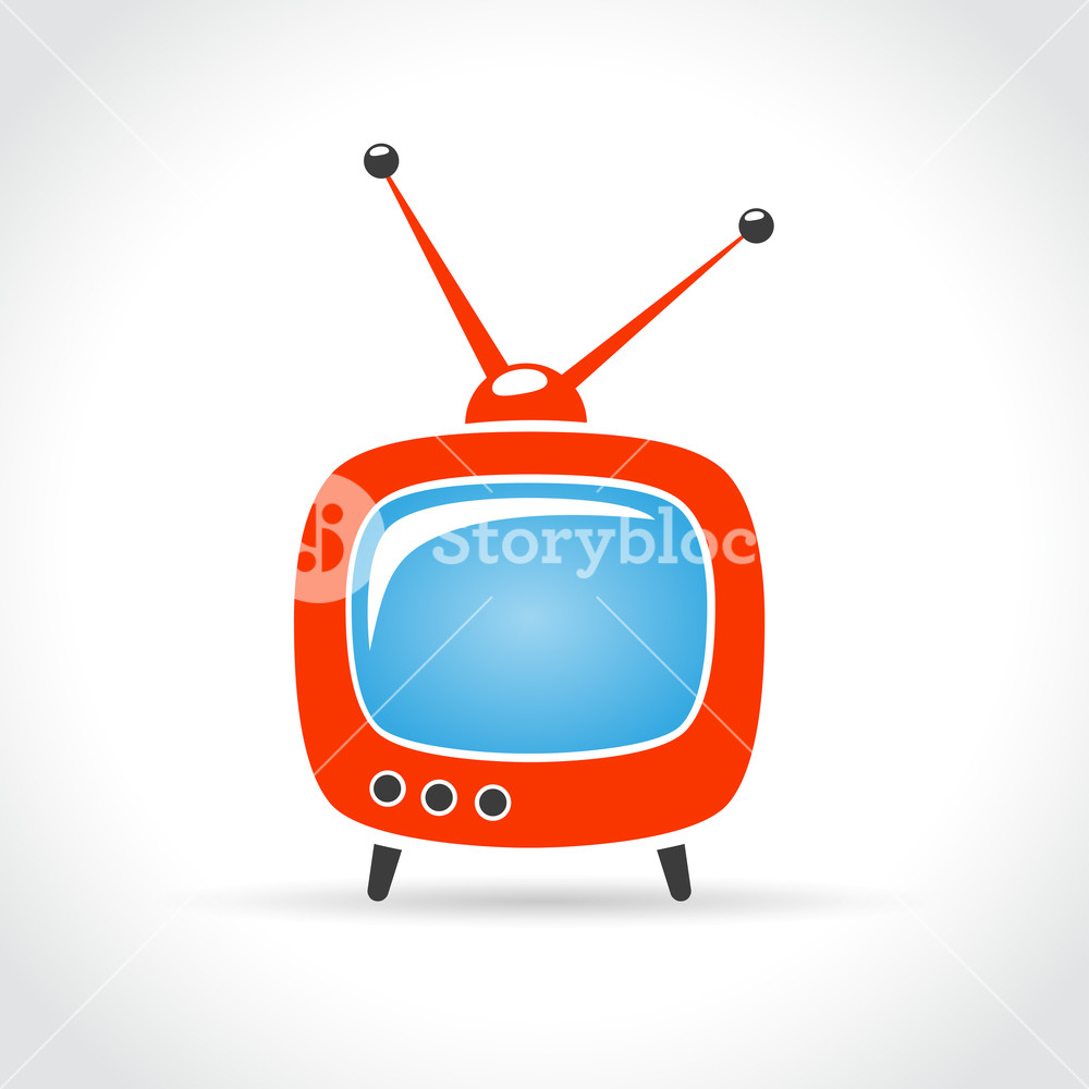 1000x1000 Illustration Of Tv Set Icon On White Background Royalty Free Stock