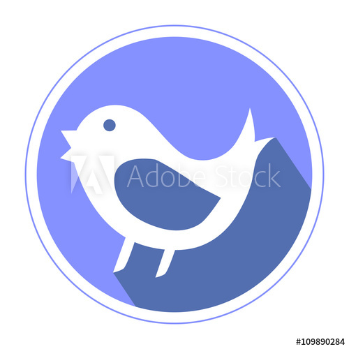 500x500 Bird Mean Tweet Icon Inviolette Color Isolated On White Background