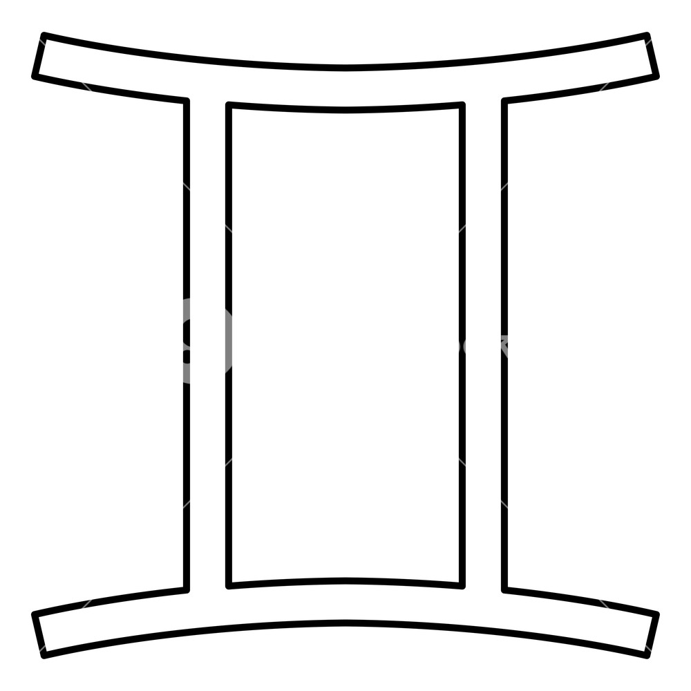 1000x1000 Twin Symbol Icon Black Color Vector Illustration Flat Style Simple