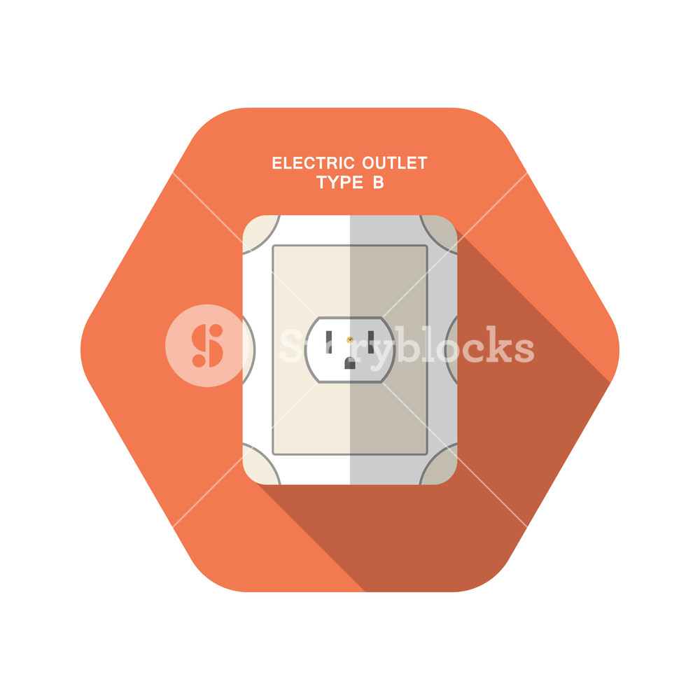 1000x1000 Vector Isolated Icon Of Electric Twin Rosette Type B On The Red