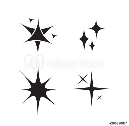 500x490 Set Of Black Sparkles Symbols Vector Original Vector Stars Sparkle