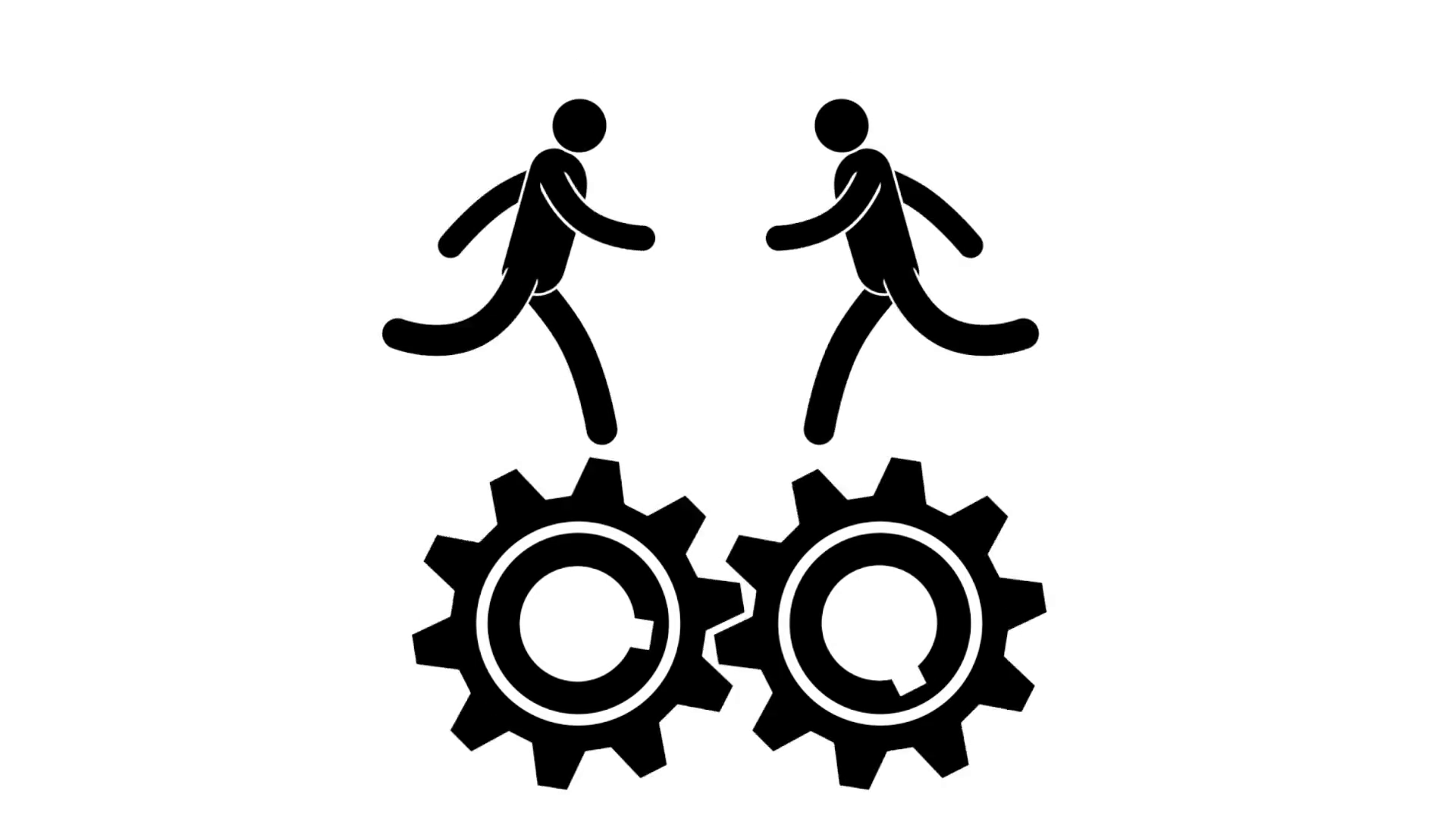 Icon People Run And Twist The Interacting Gears 1920x1080 Icon People Run And Twist The Interacting Gears