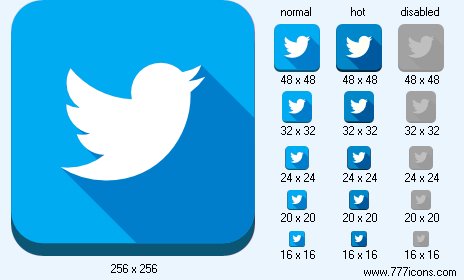 464x280 Twitter Icon Social Longshadow Icons