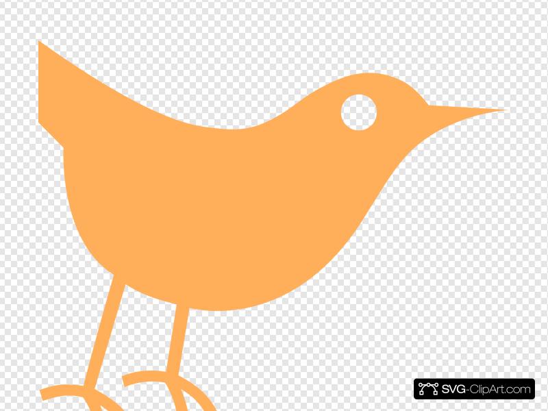 800x600 Light Orange Twitter Bird Icon Clip Art, Icon