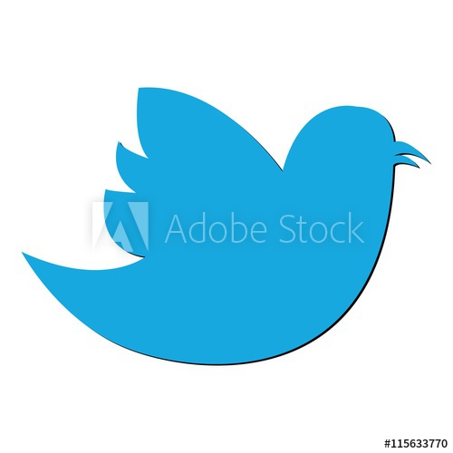 500x500 Social Bird Icon On Background Modern Flat Twitter Pictogram, B