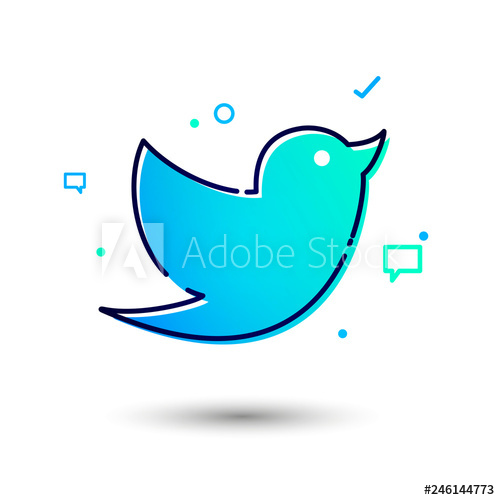 500x500 Vector Illustration Cool And Modern Social Network Twitter Bird