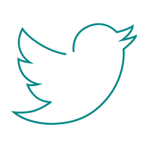 512x512 Blue Twitter Bird Line Icon