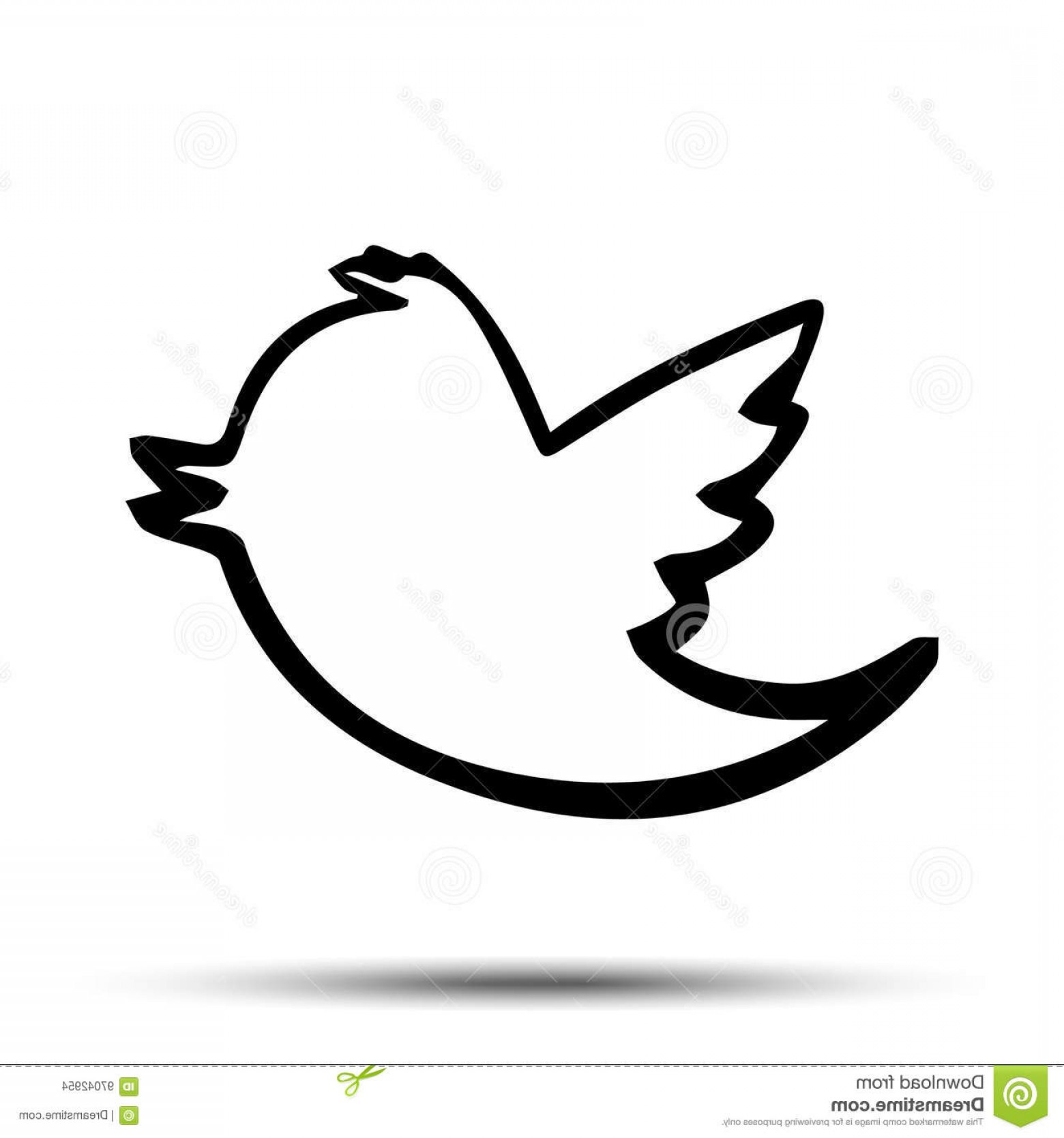1560x1668 Stock Illustration Black Tweet Bird Vector Logo Twitter Icon