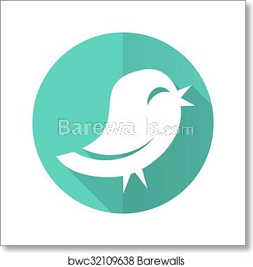 362x382 Twitter Blue Flat Desgn Circle Icon With Long Shadow On White
