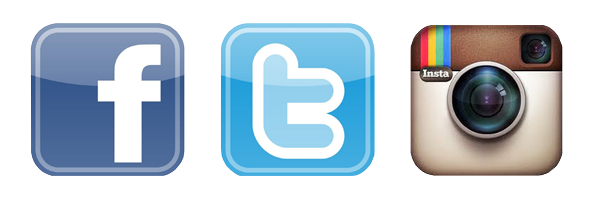 600x200 Social Media Facebook Twitter Instagram Icons Vertical Images