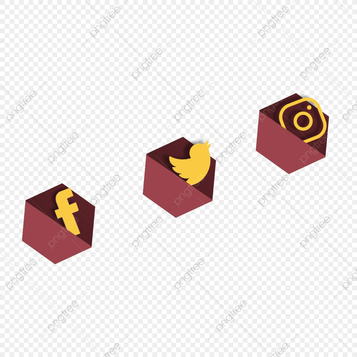 1200x1200 Brown Social Media Icons Instagram Logo, Facebook, Twitter