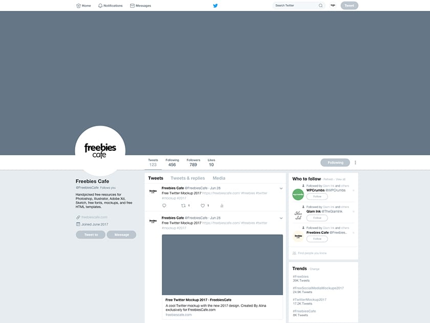 840x630 Free Twitter Mockup