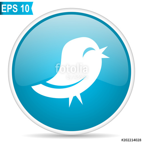 Twitter Blue Glossy Round Vector Icon Editable Modern 500x500 Twitter Blue Glossy Round Vector Icon Editable Modern