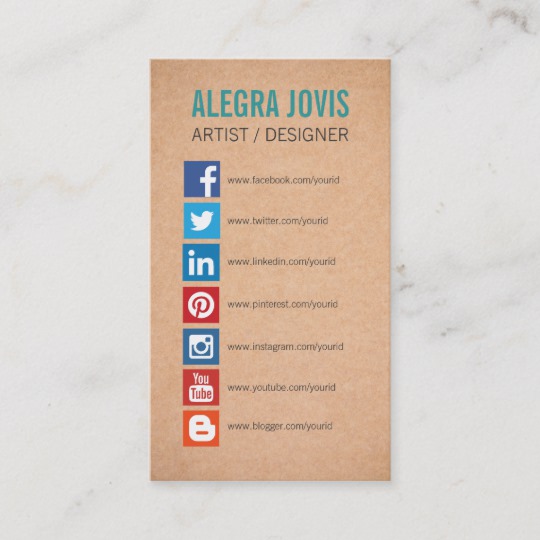 540x540 Social Media Icons Symbols Business Card