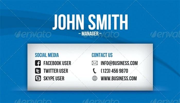 700x400 Business Card Template With Social Media Icons Business Cards