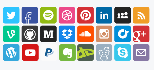650x294 Social Media Vector Icons Squared