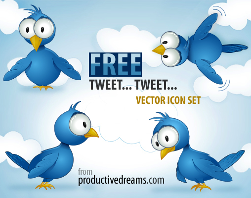 508x400 It's Twitter Time! Free Vector Icon Set