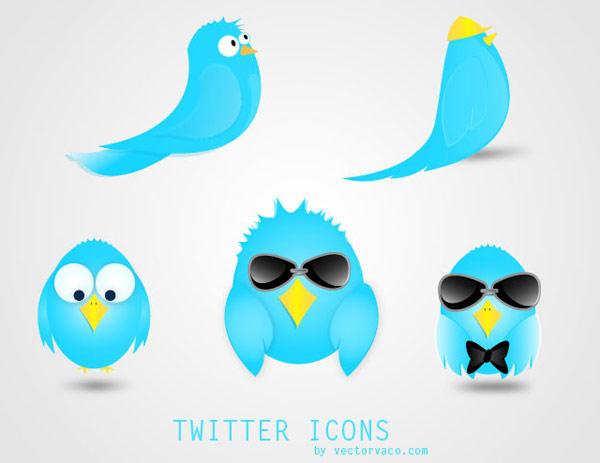 600x463 Twitter Icons Free Vector Set