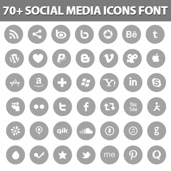 600x600 Social Icons Font
