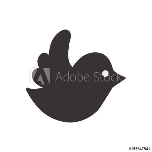 500x500 Black Dove Of Twitter Icon Design, Vector Illustration