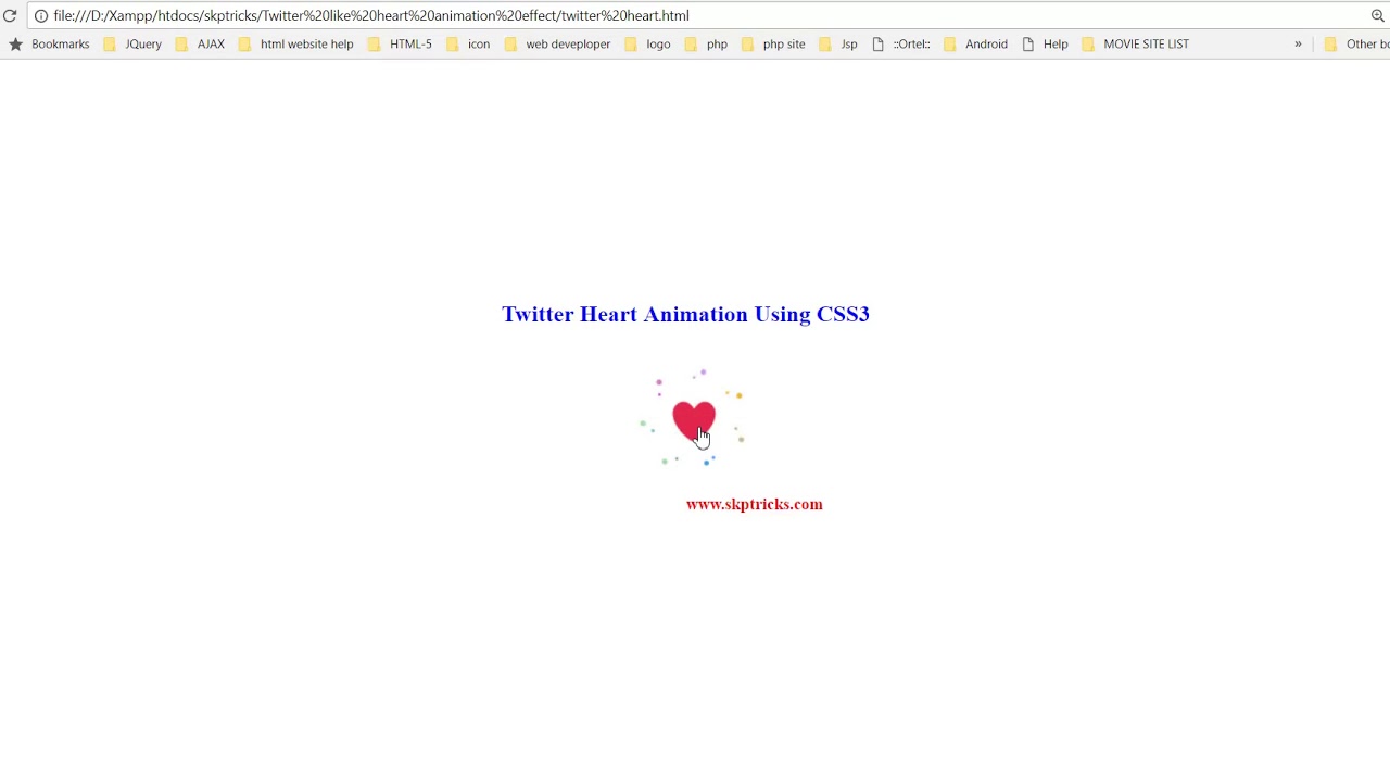 Twitter Heart Button Animation Using 1280x720 Twitter Heart Button Animation Using